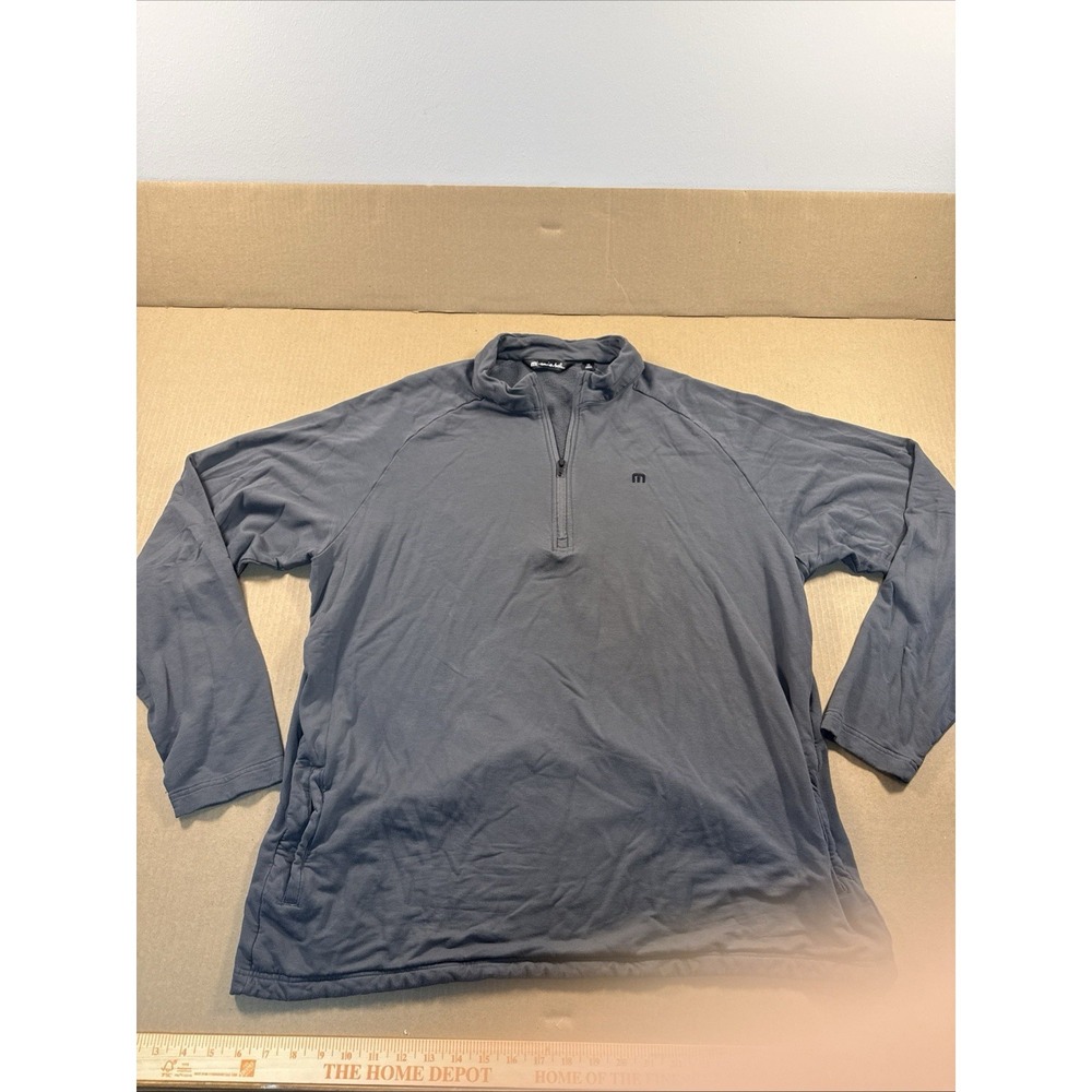 Travis Mathew Networking Quarter 1/4 Zip Fleece Pullover Mens Large Gray